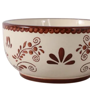 6\" 10 Oz Coffee Hand Painted Candle, Brown/ White