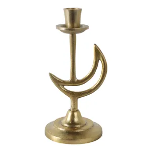 9x5\" Crescent Moon Taper Holder, Gold