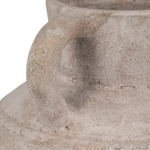 Terracotta, 22\" Jug Vase W/ Handle, Ivory