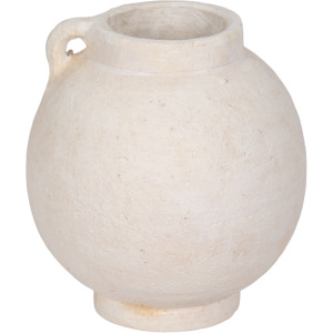 WHITE BULBOUS JUG WITH HANDLES