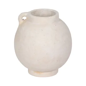 WHITE BULBOUS JUG W/HANDLES