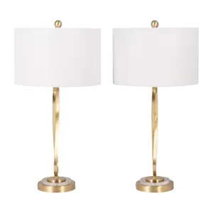 Metal, S/2 28\" Infinity Table Lamps, Gold