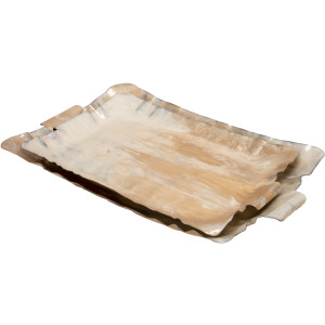 S/2 Metal Trays, Cream