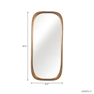 90x42" Ribbed Curved Mirror, Gold