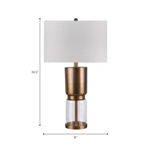 26" Iron And Glass Table Lamp Kd