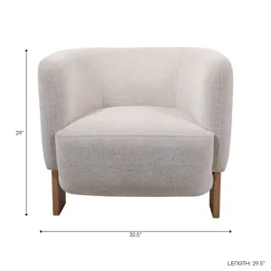 32x30" Modesto Accent Chair, Ivory/brown
