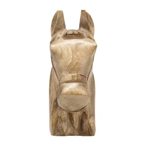 Wood, 10"h Horse Head Deco, Brown