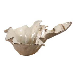 21x20\" Free-form Metal Bowl, Tan Multi