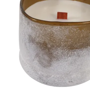 4\" 12 Oz Sensual Amber Frosted Glass Candle, Multi