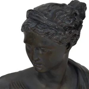 Ec 12" Grecian Bust Distressed Resin, Bronze