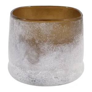 4\" 12 Oz Sensual Amber Frosted Glass Candle, Multi