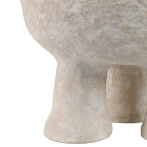 15x10\" 3-footed Paper Mache Bowl, White