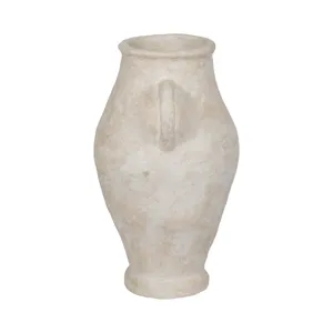 32\" Paper Mache Jug With Handles, White