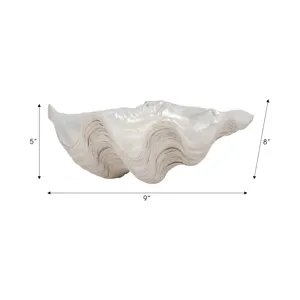 9\" Pearlized Shell Bowl, Ivory