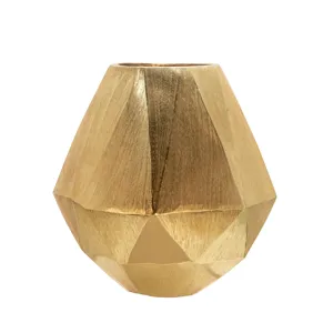 8" Geometric Deco Vase, Gold