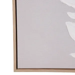 24x36" Textured Leaves Wall Art, Ivory/tan