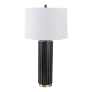 28" Metal Table Lamp, Gray