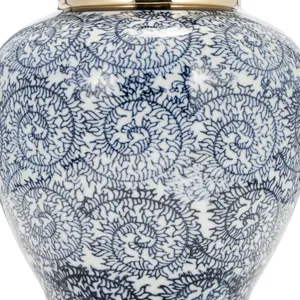 Ceramic 19" Chinoiserie Table Lamp, Blue/gold