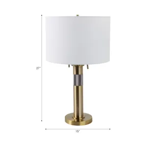 27x15\" Metal Lamp With 2 Pulls, Gold