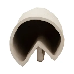 Ecomix, 12\" Crafted Vase W Handle, Ivory