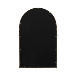 24x38 Arch Mirror With 4 Knobs, Gold