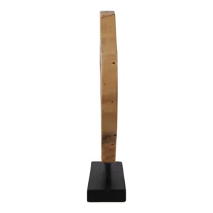 19x14" Open Wood Disc On Stand, Brown/black