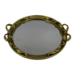 S/2 12/16\" Coquette Bow Trays, Gold