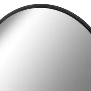 Metal 36" Round Mirror, Black