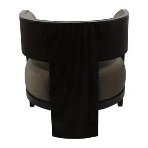 32x30" Curved Accent Chair, Green/brown