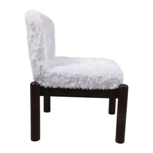 35x29" Faux Fur Accent Chair, White