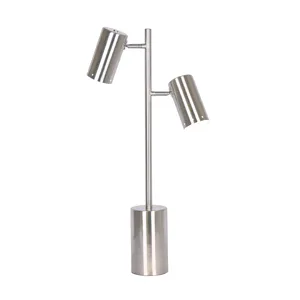 Metal 26" 2 Light Table Lamp, Silver - Kd