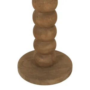 62" Wooden Floor Lamp W/ Cotton Linen Beige Shade