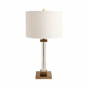 28x15\" Traditional Crystal Lamp, Clear