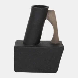 Ecomix 16" Trendy Vase w/Handle, Black