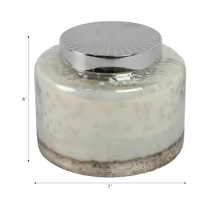 7\" 71 Oz Lavender Speckle Lidded Candle, Lt Blue/s