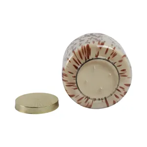 9\" 180 Oz Cinnamon Speckle Lidded Candle, Brown/go