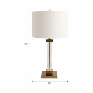 28x15\" Traditional Crystal Lamp, Clear