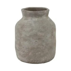 12x10\" Terracotta Milk Vase, Gray