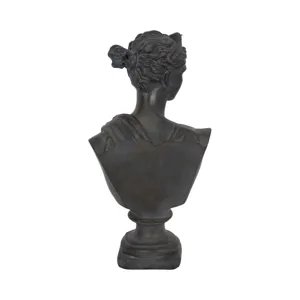 Ec 12" Grecian Bust Distressed Resin, Bronze
