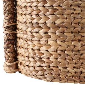 S/3 15/20/24\" Oval Waterhyacinth Baskets, Natural
