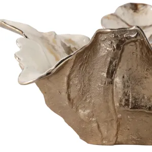 21x20\" Free-form Metal Bowl, Tan Multi
