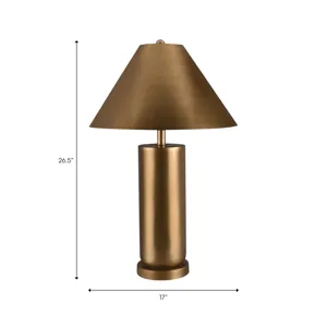 25" Iron Shade Glass Table Lamp Kd