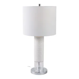 27\" Ceramic Table Lamp, White