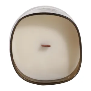 4\" 12 Oz Sensual Amber Frosted Glass Candle, Multi