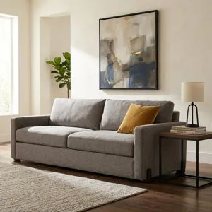 94x39" Modern Textured Sofa, Light Brown