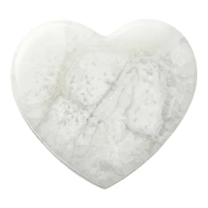 3" Heart Shaped Box, Alabaster