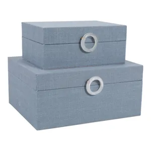 Ec S/2 7/9" Box W/ Ring Detail, Denim Blue