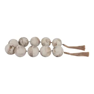 46x3\" Marbled Bead Garland, Brown/ivory