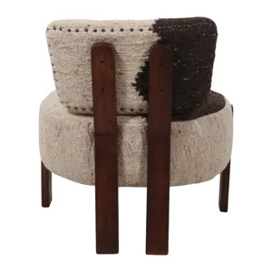 27x26" Textured Accent Chair, Brown/ivory