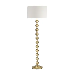 Metal 57" Stacked Ball Floor Lamp, Gold - Kd